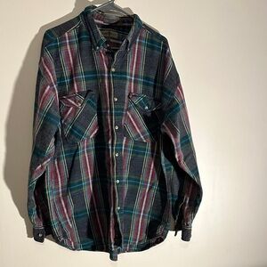 Plaid Heavy Flannel Button-Up Shirt. Super cozy!!